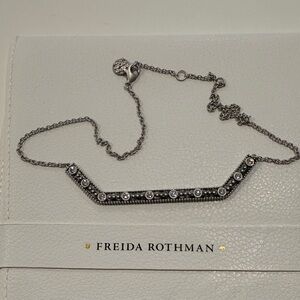 Freida Rothman Silver Necklace with Black Accents